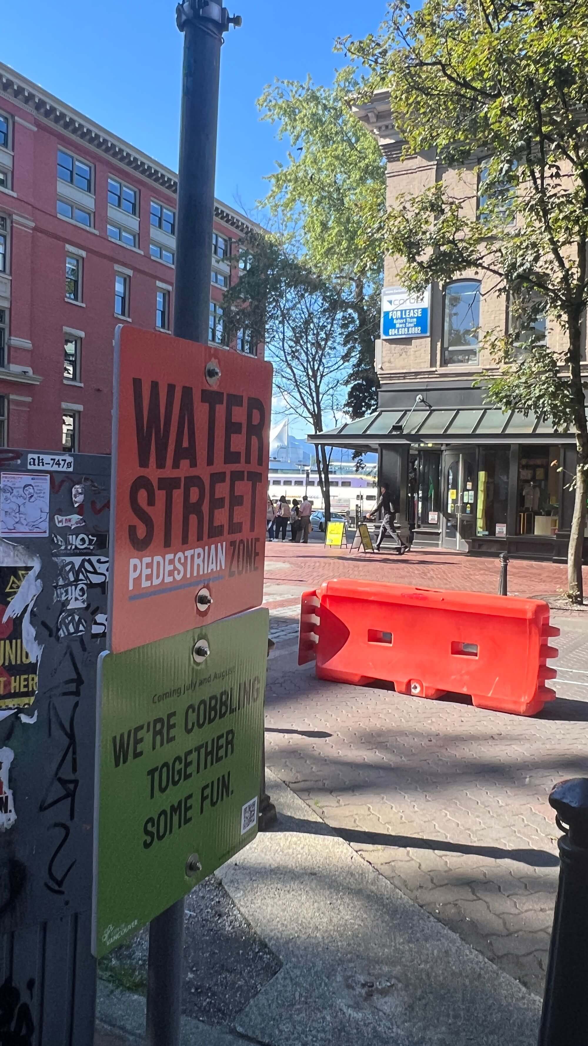 Pedestrian zone signs in Gastown